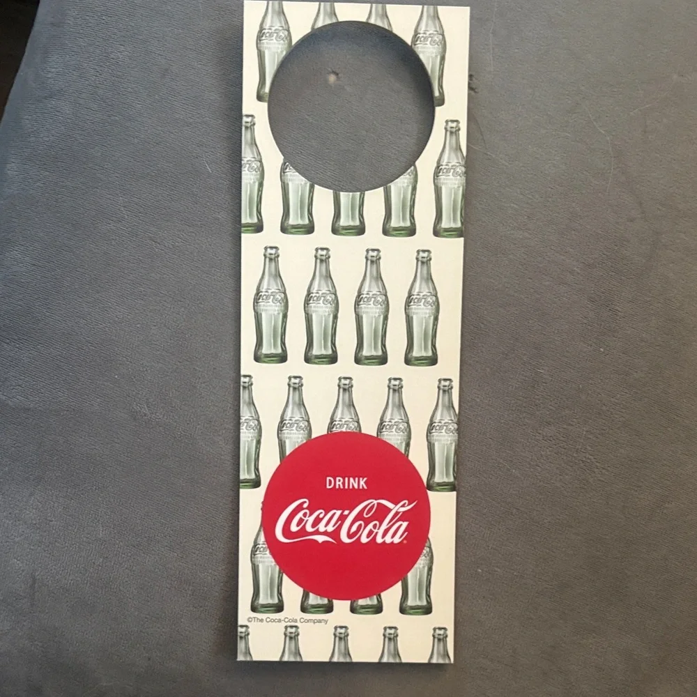 Coca Cola Door Hanger with Red and White Design